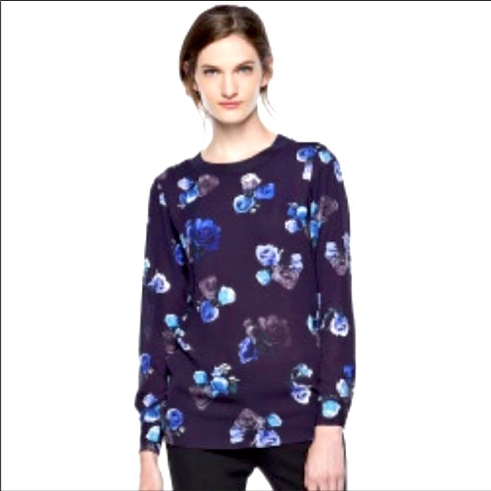 THAKOON For Design Nation Blue Floral Blouse-S